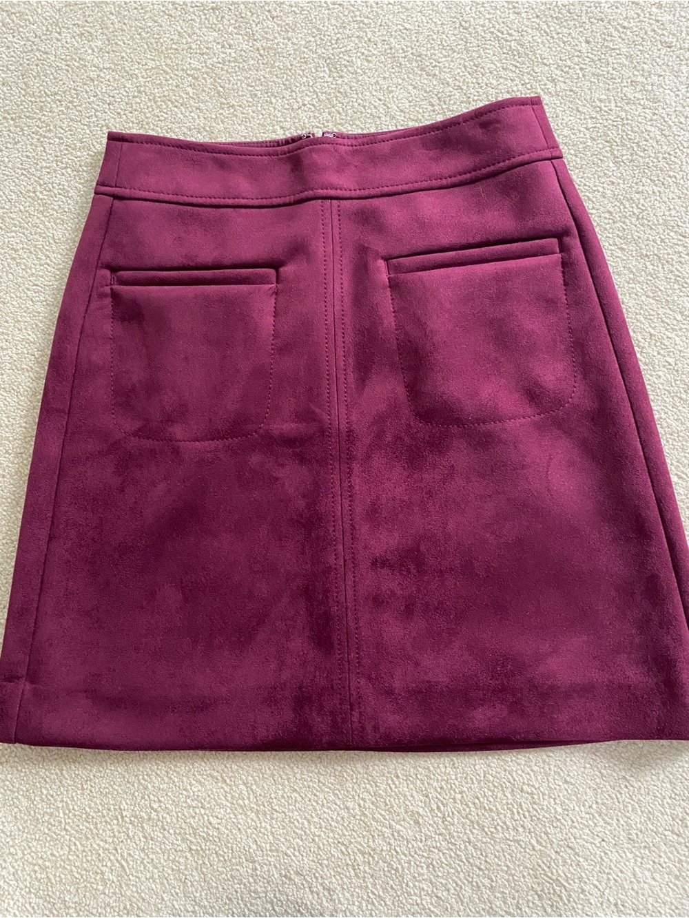 LOFT Suede-Look A-Line Skirt in Deep Wine
